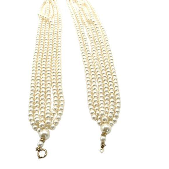 Multi-strand Faux Pearl Necklace - Picture 7 of 11